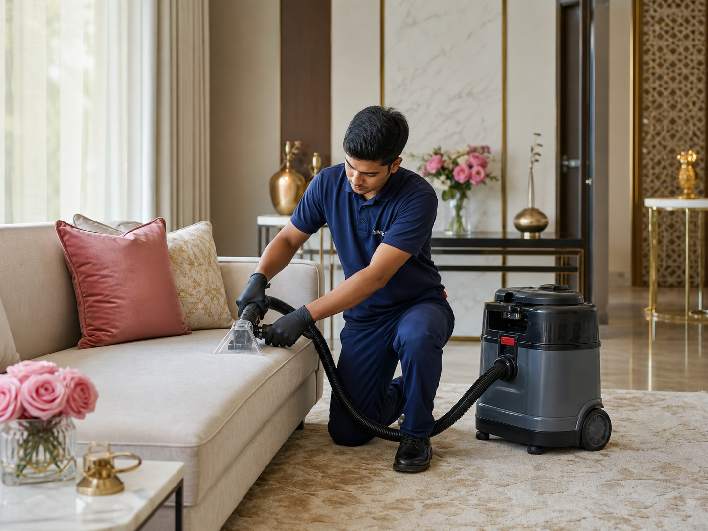 AI visual of professional sofa and carpet cleaning